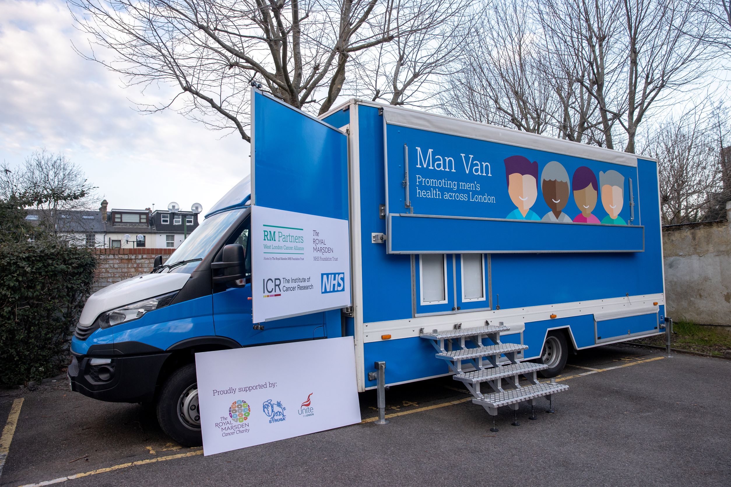 Man Van parked outside