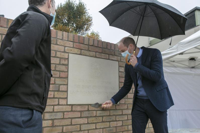 HRH The Duke of Cambridge lays foundation stone for the Oak Cancer Centre