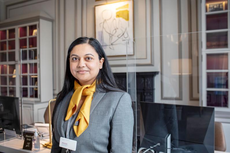 Mittal Patel, Guest Relations Team Leader in the Cavendish Square main reception