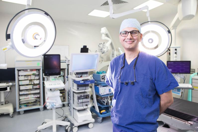 Aadil Khan in operating theatre