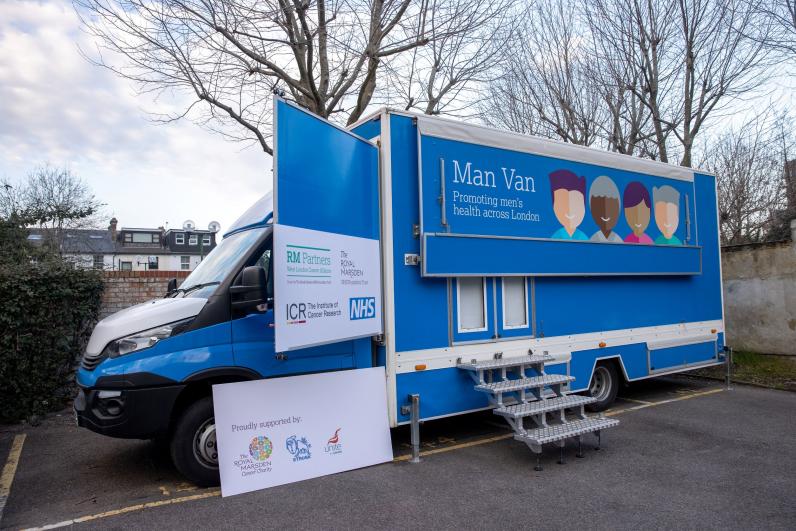 Man Van parked outside