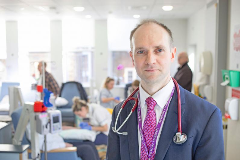 Dr Richard Lee, Consultant Physician in Respiratory Medicine at The Royal Marsden in Medical Day Unit, Chelsea